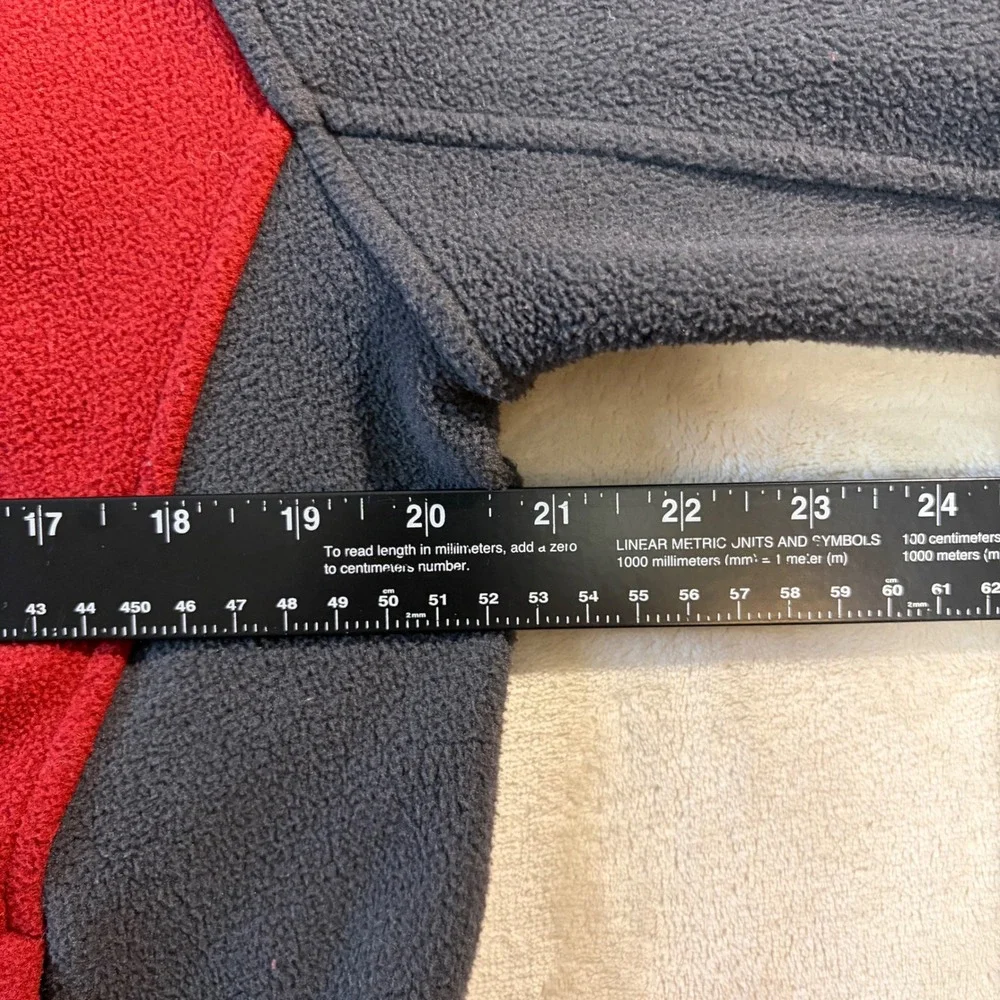 The North Face Mens Full Zip Fleece Jacket Red Gray Colorblock Small T260/T660